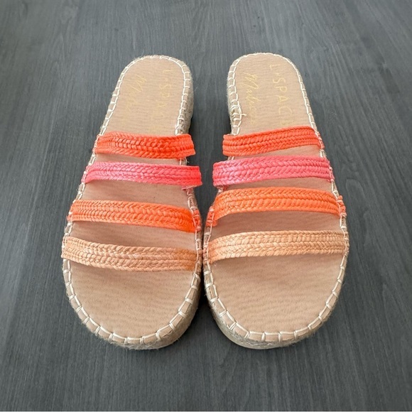 L Space Matisse raffia Gwen platform sandals  multicolor NWT Size 9 - Picture 2 of 12